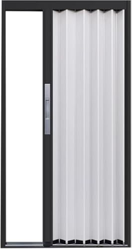 Puerta corredera Plegable de 180-60 cm de Ancho para Puerta de Entrada, Dormitorio, balcón o baño (Negro, 193 x 203 cm)