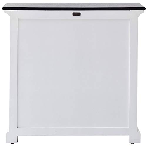 Novasolo Halifax Contrast Pure White Mahogany Wood Sideboard Dining Buffet With Storage And Drawer #TOP6