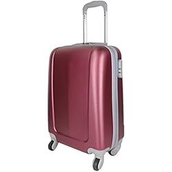 Callate La Boca Maletas Precio MERCURY TEXTIL - Maleta pequeña para Cabina rígida 4 Ruedas 360º Gira Equipaje de Mano (Granate)