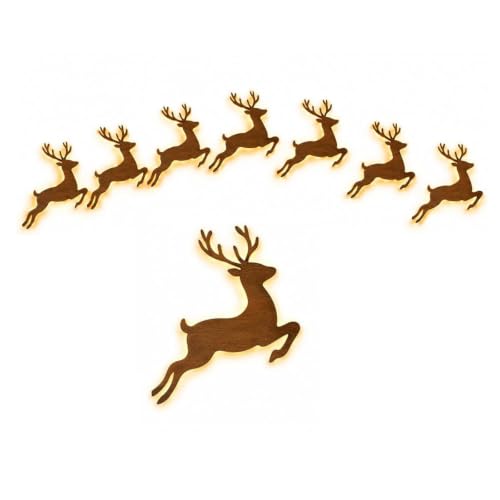 Image of 3D Light-Up Reindeer Christmas Decor,Christmas Decorations,Reindeer Light | LED Reindeer Wall Decorations,Stick Entryway Glow,Reindeer Wall Lights,Chr Decor,Warm Backlit Peel,For Livingroom, Bedroom