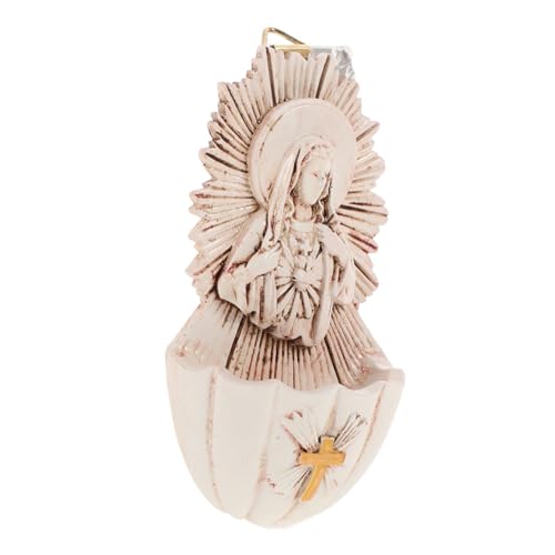 Mobestech Bénitier Mural Résine Pour Décoration Catholique Bénitier Suspendu Élégant Ajout De Spiritualité à Espace Religieux