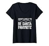Photo Gallery donna molto probabilmente essere babbo natale preferito divertente maglietta con collo a v Photo Gallery donna molto probabilmente essere babbo natale preferito divertente maglietta con collo a v