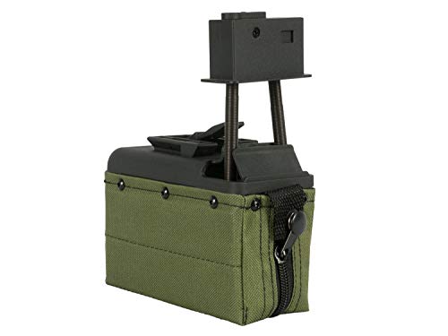 A&K Box Magazine M249 & MK46 Airsoft series, incl. battery & charger, 1500 shots - OD green