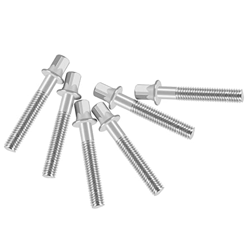 EASTROCK Drum Tension Rods Drum Screw 6 Pack M6X50mm Percussion Replacement Accessory Drum Kit Screws (Silver) - Thumbnail 3
