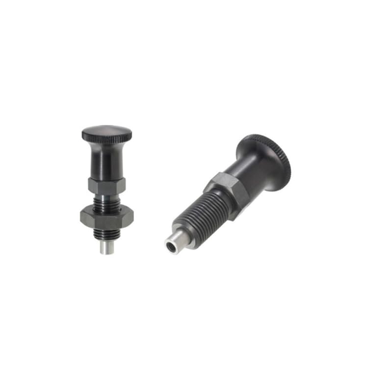 Generic Lilianos 1pcs M8 M16 front pin female thread type reset knob plunger split spring plunger black color 45mm-73mm length - (Length: M16x68mm-7mm)