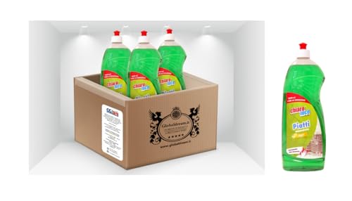 CHIARO LUCE Detergente Piatti Concentrato al Limone, Liquido Ecologico con Probiotici, 1100 ml, Sgrassante Universale per Cucina (Confezione da 3)