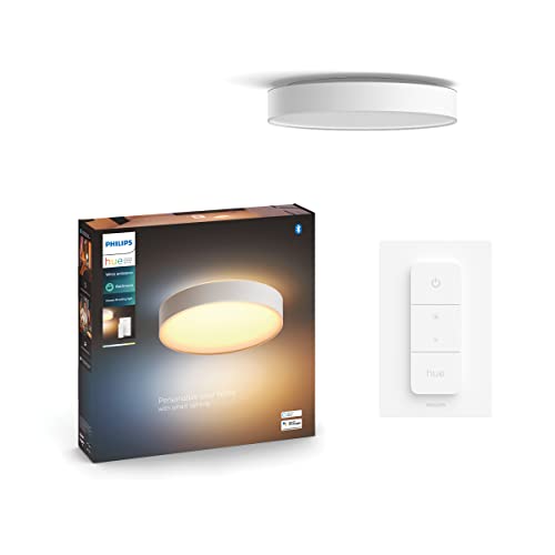 Amazon.nl Philips Hue White Ambiance Devere plafondlamp M wit 1900lm incl. dimschakelaar, dimbaar, alle witschakeringen, bestuurba... aanbieding