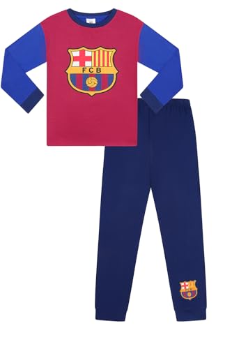 Jungen FC Barcelona Langer Fußball-Pyjama-Set für Kinder, rot, 8-9 Years