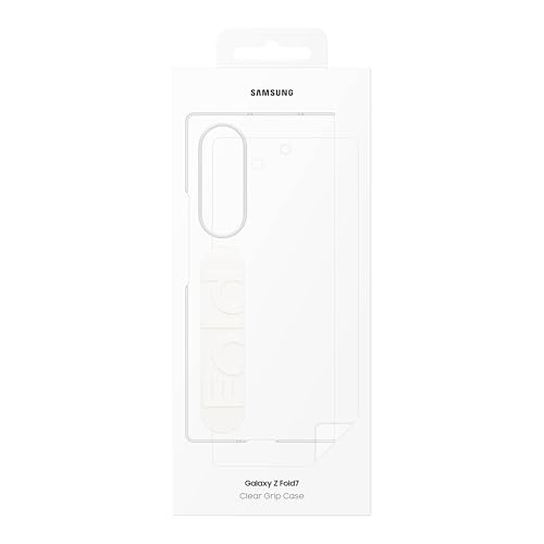 Image of Samsung Galaxy Z Fold7 Clear Grip Phone Case, Anti-Scratch, Stylish, Easy to Hold, Anti-Reflecting Film, Comfortable, Sleek, US Version, Transparent