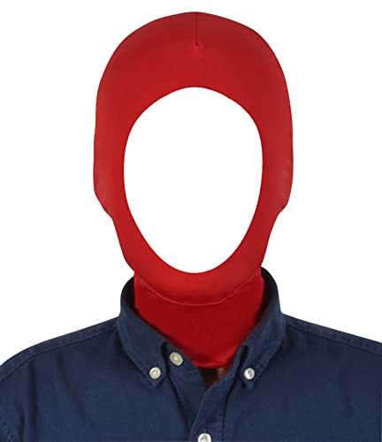 Aniler Unisex Open Face Stretchy Costume Cosplay Zentai Hood Mask (One Size, Red)