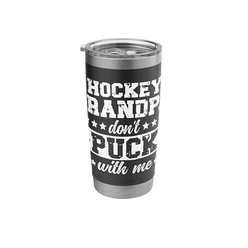 Hockey Grandpa Of A Hockey Player Funny Hockey Grandfather Stainless Steel Insulated Tumbler