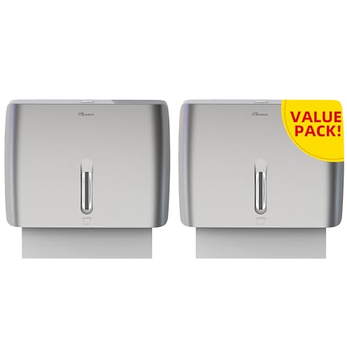 PLUSSEN Commercial Paper Towel Dispenser Wall Mount with Key Pack of 2 Plastic 10⅞” Length X 8¼” Height X 3¾” Depth for Restroom