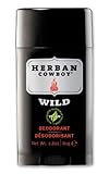 Herban Cowboy Natural Grooming Maximum Protection Deodorant, Wild Scent (Pack of 2) with Aloe Vera,