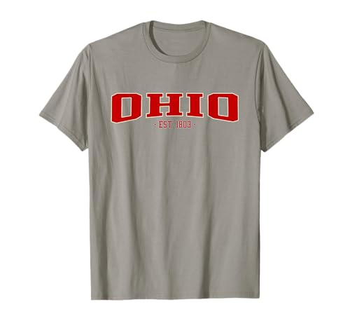 Classic OH Scarlet Print Retro Varsity Vintage Ohio Fan Camiseta