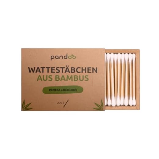 pandoo 4er Pack plastikfreie Bambus Wattestäbchen | 800 Stück | 100% biologisch abbaubar, vegan & nachhaltig | premium Wattestäbchen | Alternative für Plastik- und Papier-Wattestäbchen