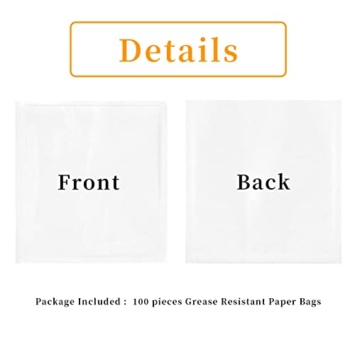 Bakbania 100 Pieces Heat-Sealable White Paper Bakery Cookies Bags with Front Window 7.1x7.5 Inches Grease Resistant Paper Food Bags for Homemade Bread, Cookies and Pastries by Bakbania - Image 3