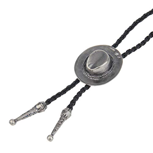 Image of GelConnie Bolo Ties for Men Women Western Cowboy Tie Mens Western Necklace Leather Necktie Gold Bolero Tie Cowboy Necklace