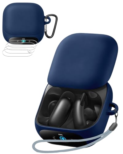For Anker Soundcore Liberty 5 Pro �P�[�X+4���ی�t�B���� YAJOJO ���C�����X �C���[�z�� �[�d�P�[�X�J�o�[ �J���r�i�E�L�[�`�F�[���t�� �V���R���ی�P�[�X �����h�~ �ϏՌ� �h�o �L�Y�h�~ �w��h�~ Anker S