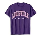 Louisville Kentucky KY Varsity Style Pink Text T-Shirt