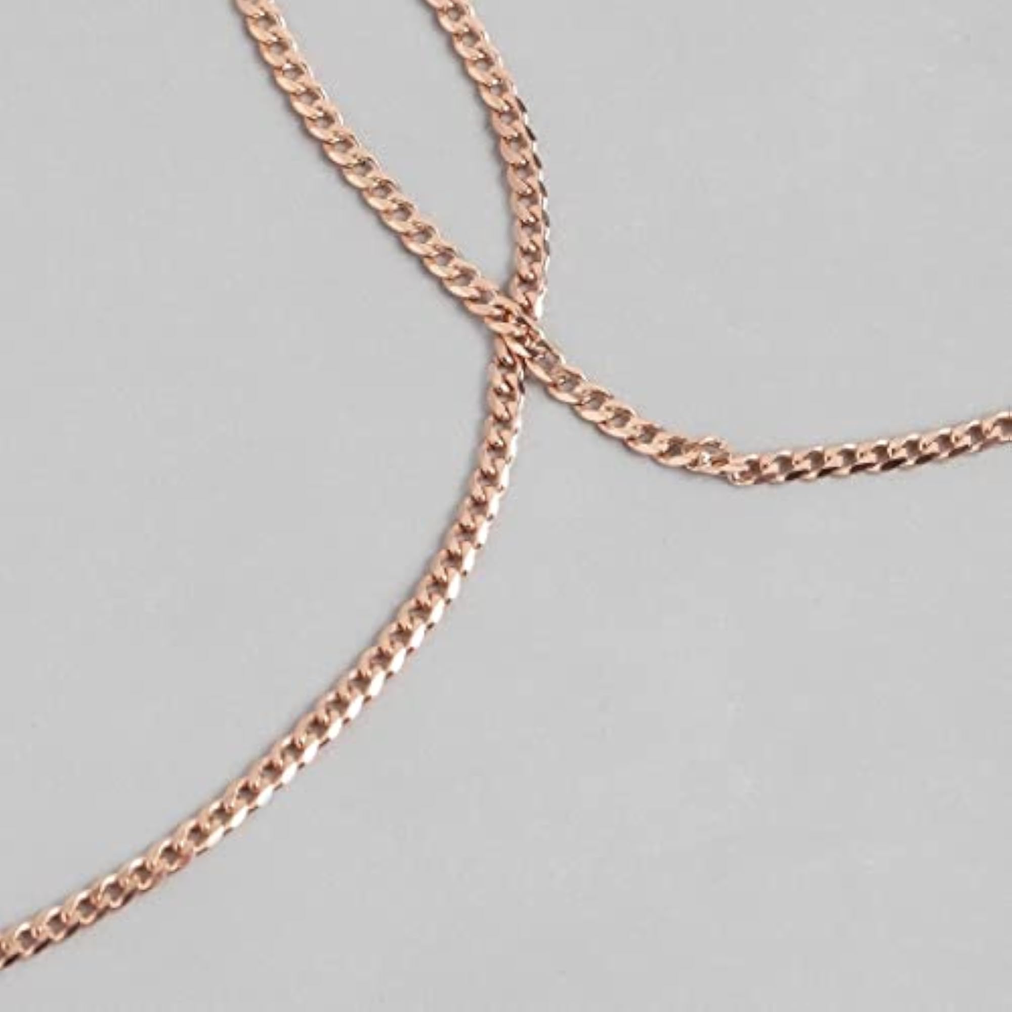 Women's 925 Sterling Silver Modest Chain Rose Plating Anklet