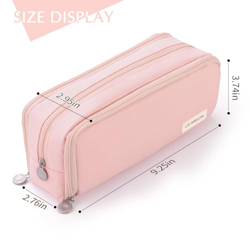 image for CICIMELON Large Capacity Pencil Case 3 Compartment Pouch Pen Bag for S