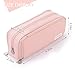 CICIMELON Large Capacity Pencil Case 3 Compartment Pouch Pen Bag for School Teen Girl Boy Men Women (Pink)