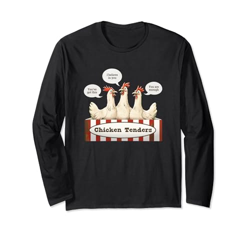 Funny Chicken Tenders Shirt, Nugget Affirmation, Pun Joke Manche Longue