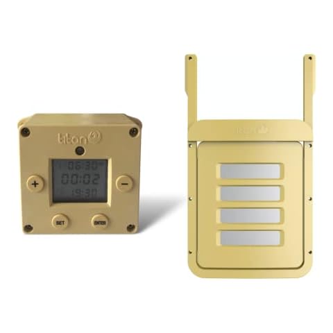 Cube Light Sensor and Timer Chicken Coop Door Opener Plus Door Cover