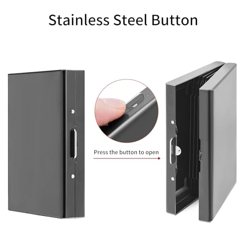 Image of Credit Card Holder Wallet Stainless Steel Card Case RFID Blocking Business Card Holder Protector for Women Men