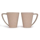 Casa Naturo ® Juego de 2 tazas de té y café con aguja de pino ecológica, sostenible, duradera, no desechable, protege la tierra, degradable, picnic, fiesta, almuerzo, cena