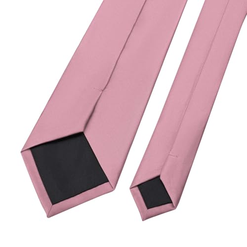 Image of KOOELLE Men's Ties Solid Pure Color Plain Neckties Formal Black Ties For Men