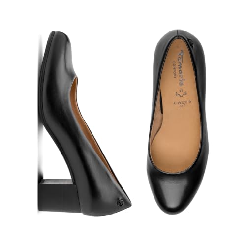 Tamaris Damskie czółenka Wide Fit Skóra 8-82400-47 Black Nappa 40
