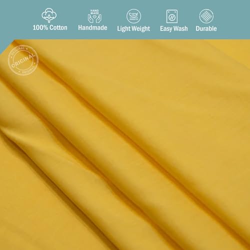 Image of 100% Pure Cotton Mulmul Fabric Material | Reusable Ultra Fine Mulmul Fabric | Lightweight Soft Smooth Piece Linning, Stole, Dupatta, Cushion Pillow Cover (Banana Yellow, 1 Meter)