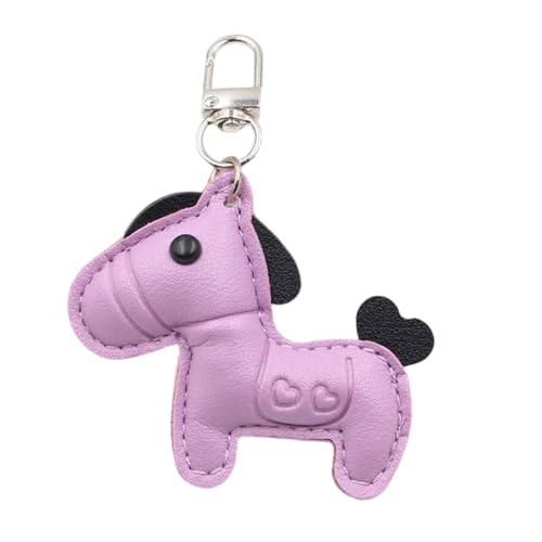 Trendy Small Equine Keychain Soft Leather Texture Hanging Pendant Great for Couples Loved People and Fashion Enthusiasts Leather