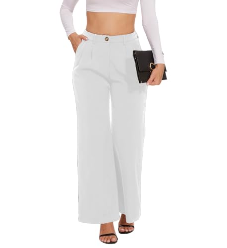 Women's Wide Leg Dress Pants High Waisted Loose Fit Business Casual Work Trousers with Pockets 20252