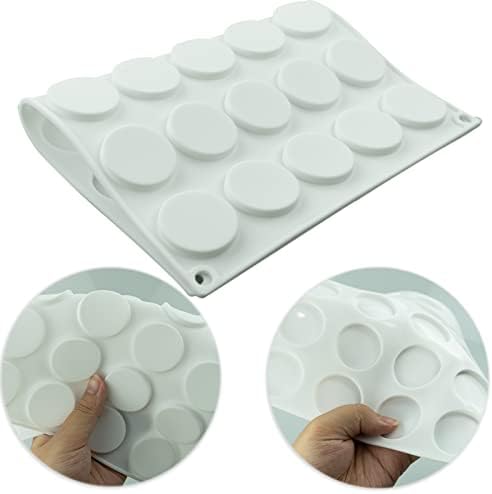 30 Hole Silicone Mat for Wax Seal Stamp, 30 Cavity Wax Sealing Pad Flat Round Disc Mold Tray for Craft Adhesive Waxing Epoxy UV Resin DIY Craft (White A4 Size)