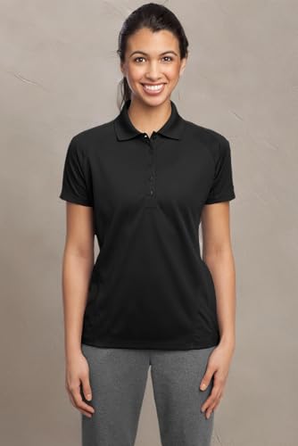 SPORT-TEK Women's Dri-Mesh Pro Polo Black