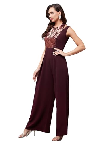 Miss Olive Women's Halter Neck Sleeveless Solid Pleated/Wide...