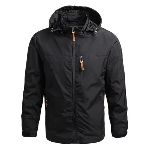 Veste de montagne homme GUOYUXIAO manteau étanche noir contre la pluie et le vent