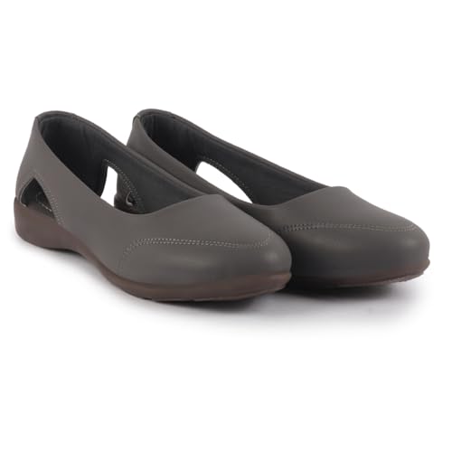 Image of FAUSTO Women Stylish Backless Casual Ballets | Low Heel Cut-Out Slip-On Ballerinas | Comfortable Walking Flats Sandals | Memory Cusion Insole