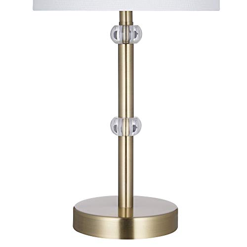 Amazon Brand – Ravenna Home Contemporary Metal Table Lamp With Acrylic Accents, Led Bulb Included, 19.5"H, Antique Brass #TOP6