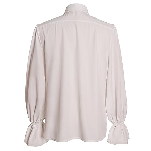 Image of Men's Pirate Shirt Renaissance Victorian Blouse Medieval Vampire Top with Ruffled Collar