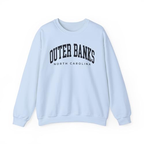 CUSTOMI Outer Banks North Carolina Adult Unisex Crewneck Sweatshirt Light Blue L