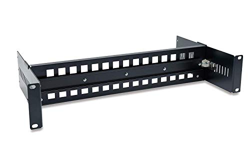 19 Inches Rack Mount Adjustable Din-Rail Bracket 2U Height Used For Media Converter, Ethernet Switch, Industrial Poe Switch,Power Supplies Server Racks And Cabinet (Black) #TOP1
