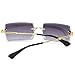 aisswzber Fashion Rimless Rectangle Sunglasses for Women Men Square Glasses Ultralight UV400 Eyewear Unisex 9031