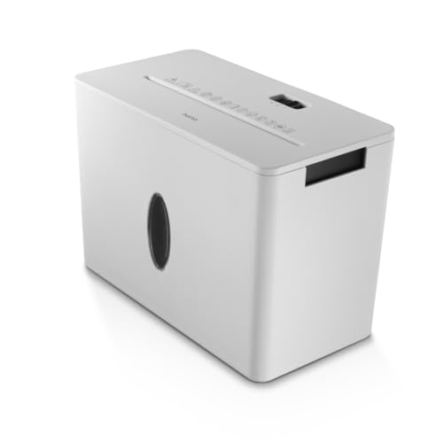 Broyeur de papier compact destructeur documents cartes agrafes securite P4 Hama blanc
