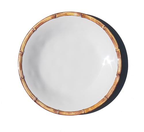 Bamboo Rim NewWave Melamine Dinner Plate - White - 10.5" - Set of 6 by Abode Homewares - Used condition - Image 2