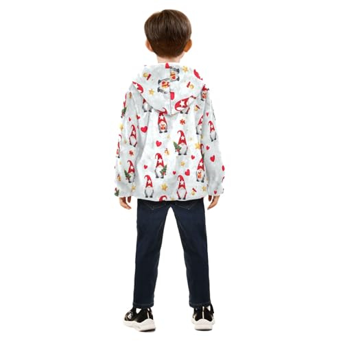 Cute Christmas Gnomes Stars Boys Zip up Jacket Fleece Outerwear Jackets for Fall Winter 3T4