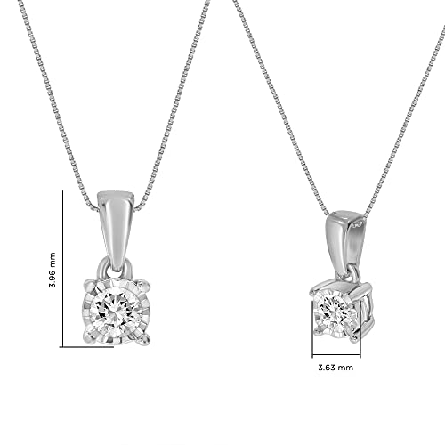 La Joya 1/6 Carat Lab Grown Diamond Pendant Necklace In Silver | Dazzling Sterling Silver Diamond Jewelry For Women | Accompanied By Silver Chain #TOP1