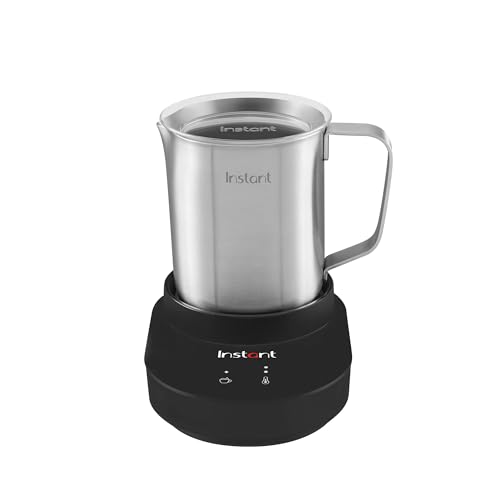 Instant Pot Milk Frother Station, Electric Foam, Hot and Cold Frothed Milk, Ideal for Lattes, Flat Whites, Matcha, Hot Chocolate and Milkshakes - Stainless Steel 500ml, Black